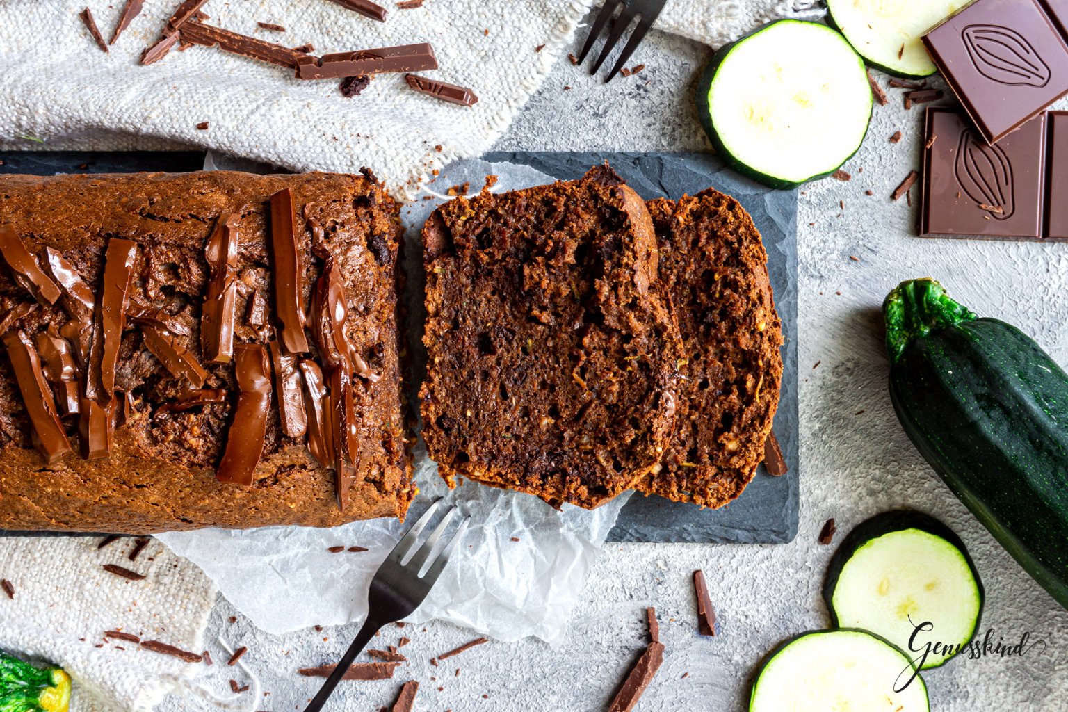 Zucchini-Schoko Kuchen - Genusskind