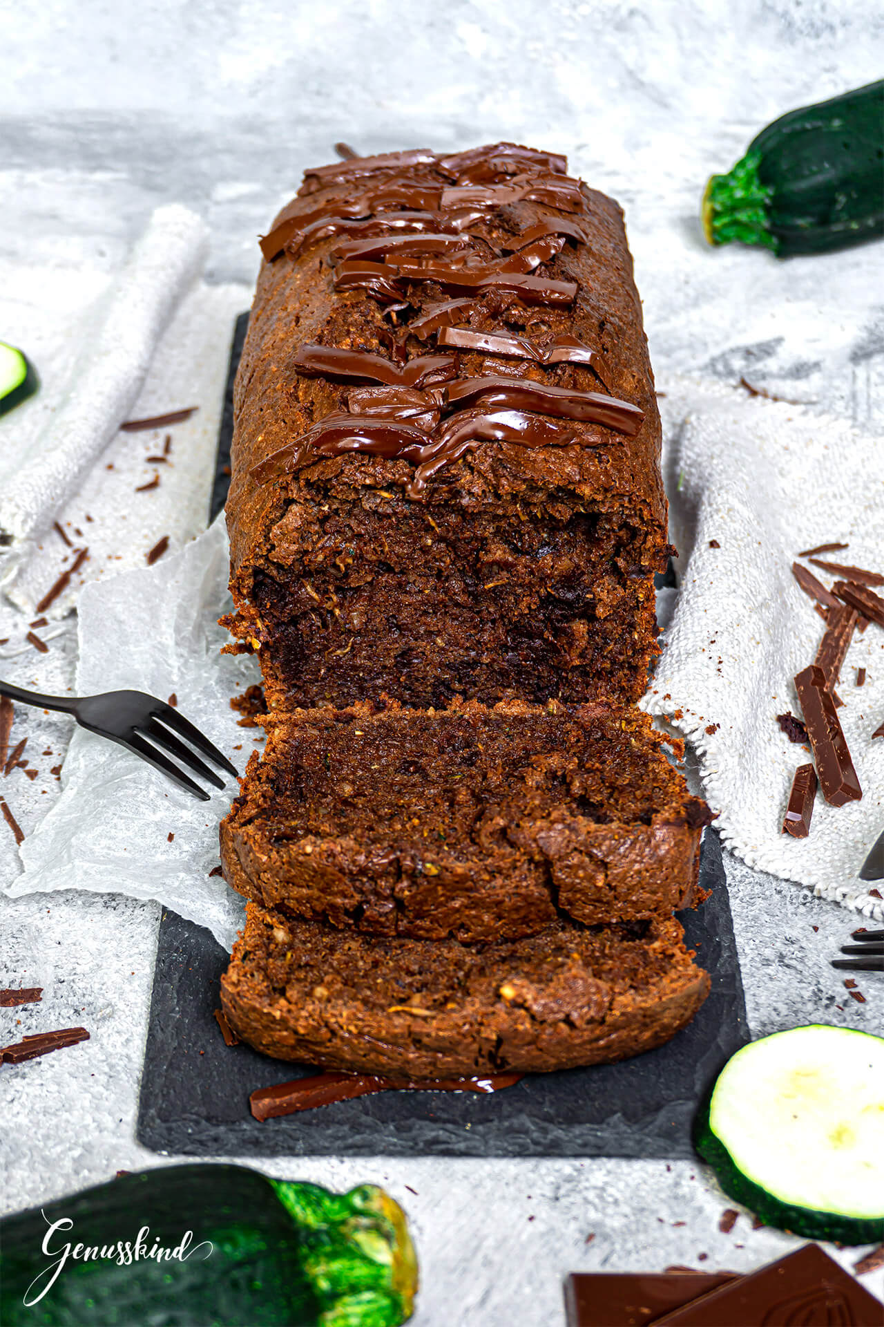 Zucchini-Schoko Kuchen - Genusskind