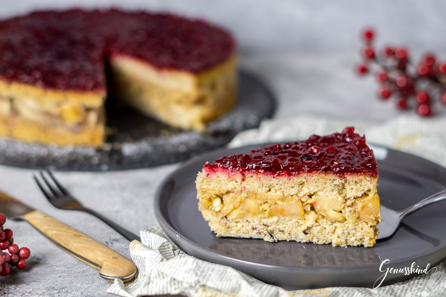 Birnen-Preiselbeer-Torte - Genusskind