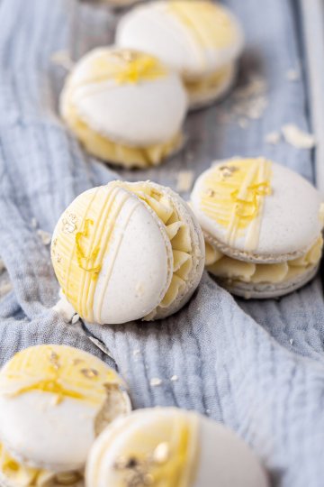 White Chocolate-Lemon Macarons