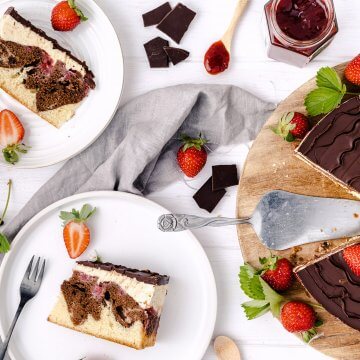 Erdbeer Donauwellen Torte