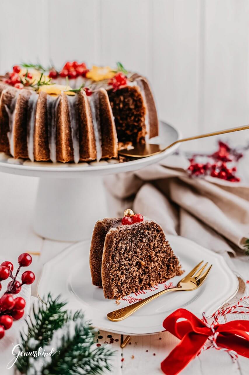 Lebkuchen Gugelhupf mit Orangenglasur