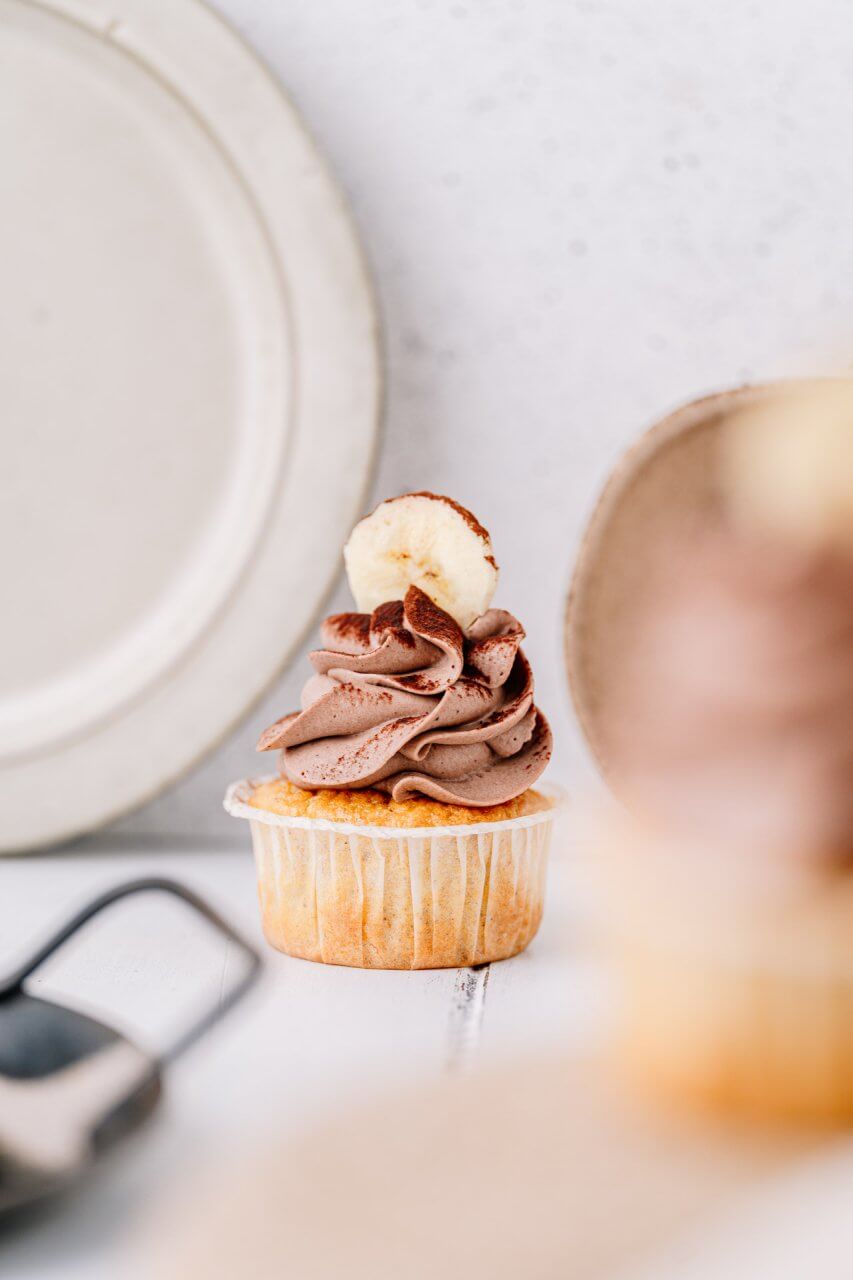 Bananenbrot Cupcakes mit Schokotopping