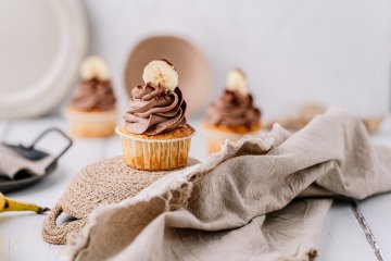 Bananenbrot Cupcakes mit Schokotopping